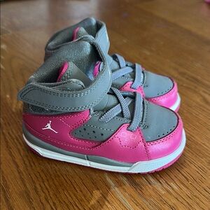 Jordan Pink and Gray High-Top Sneakers